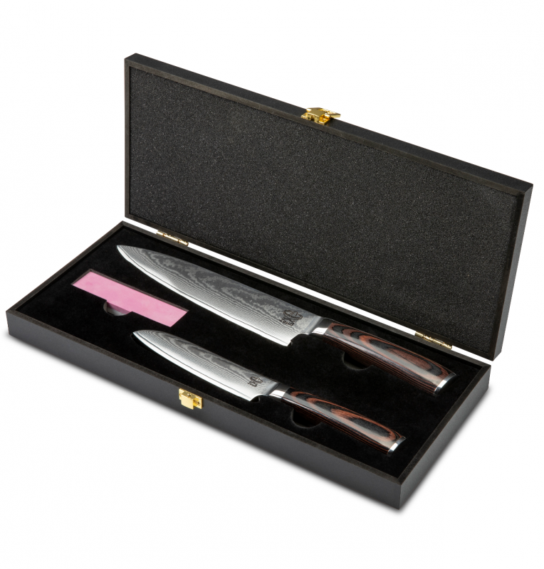 Zeuß Chefmesser Santokumesser Set Damastmesser Küchenmesser LH Lifestyle Kochmesser